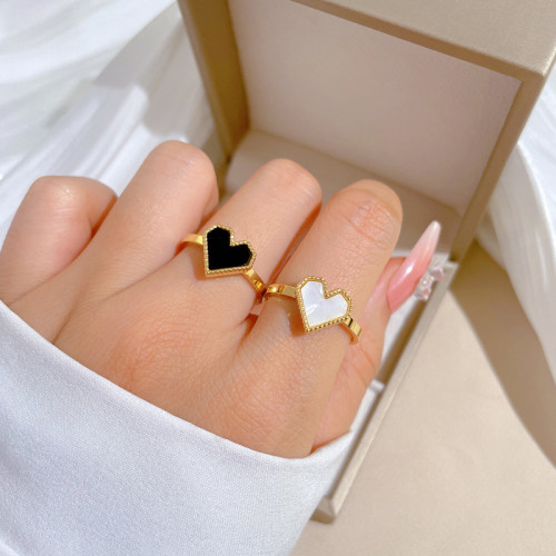 【Non-Fading】Minimalist Heart Titanium Steel Cool Style Disco Ring for Men and Women Ins Trend Personality Simple Index Finger Ring