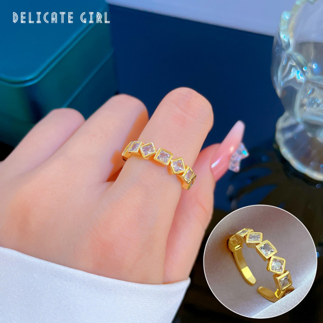【Real Gold Plating】Open Ring for Women Fashionable Personality Ring Index Finger Ring Internet Celebrity Same Style Simple Minimalist Style