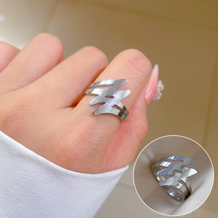 【Full Titanium Steel】Titanium Steel Minimalist Style Disco Ring for Men and Women, Trendy and Unique Index Finger Ring