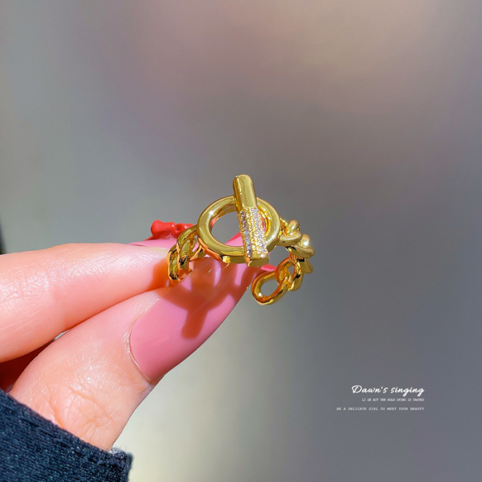 【Real Gold】Couple Rings for Women, Trendy Fashion Adjustable Open Rings, Unique Minimalist Style OT Rings