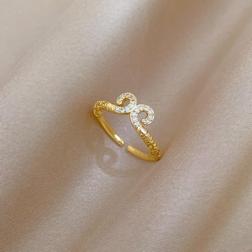 【Real Gold】Black Myth Wukong Ring Adjustable Open Style Simple Hand Jewelry Japanese Style Couple Rings