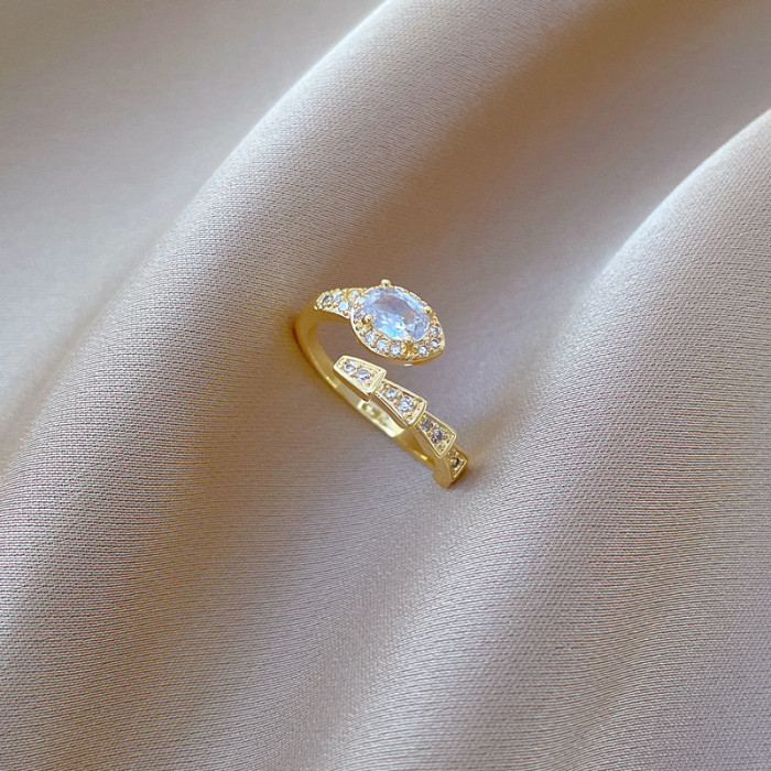 【Real Gold】Bamboo Knot Snake Wedding Ring Adjustable Open Ring Simple Hand Jewelry Japanese Style Couple Rings