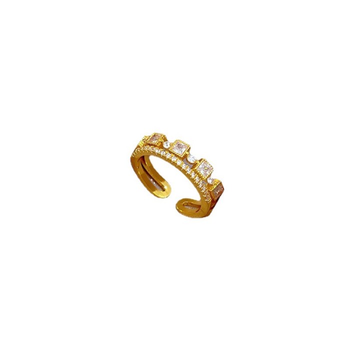 【Real Gold】Couple Rings for Women, Trendy Fashion Adjustable Open Rings, Unique Minimalist Style Index Finger Rings
