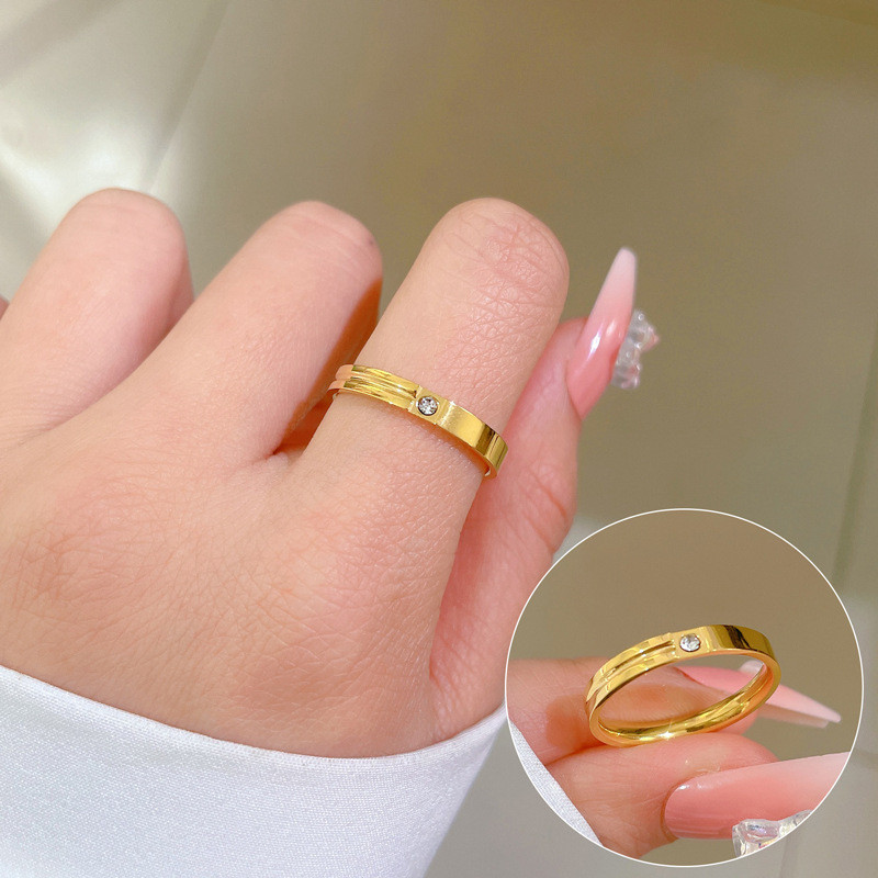【Non-Fading】Minimalist Geometric Titanium Steel Cool Style Disco Ring for Men and Women Ins Trend Personality Simple Index Finger Ring