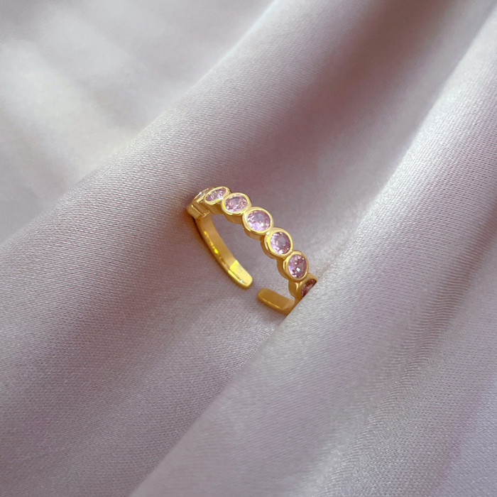 【Real Gold Plating】Open Ring Simple Circle Personality Ring Index Finger Ring Internet Celebrity Same Style Minimalis...