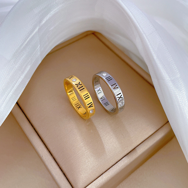 【Non-Fading】Minimalist Text Titanium Steel Cool Style Disco Ring for Men and Women Ins Trend Personality Simple Index Finger Ring