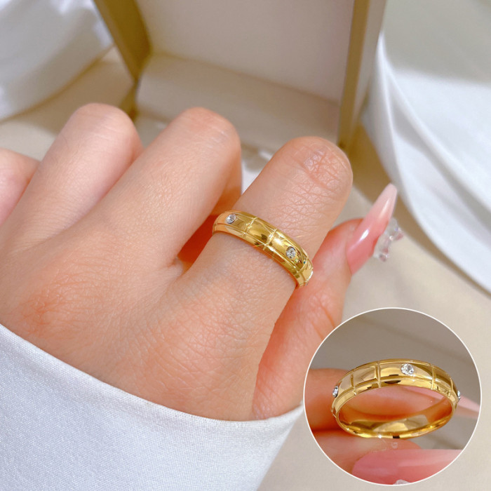 【Non-Fading】Minimalist Geometric Titanium Steel Cool Style Disco Ring for Men and Women Ins Trend Personality Simple...