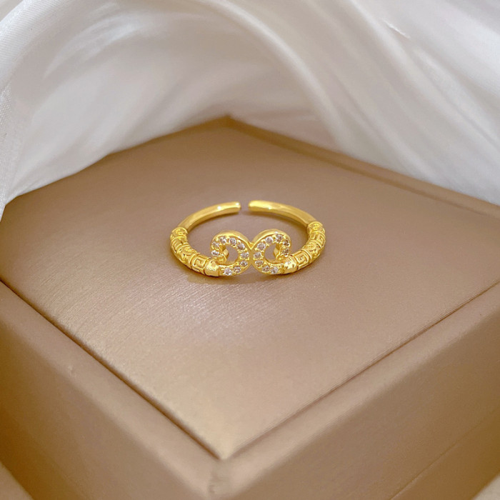 【Real Gold】Black Myth Wukong Ring Adjustable Open Style Simple Hand Jewelry Japanese Style Couple Rings