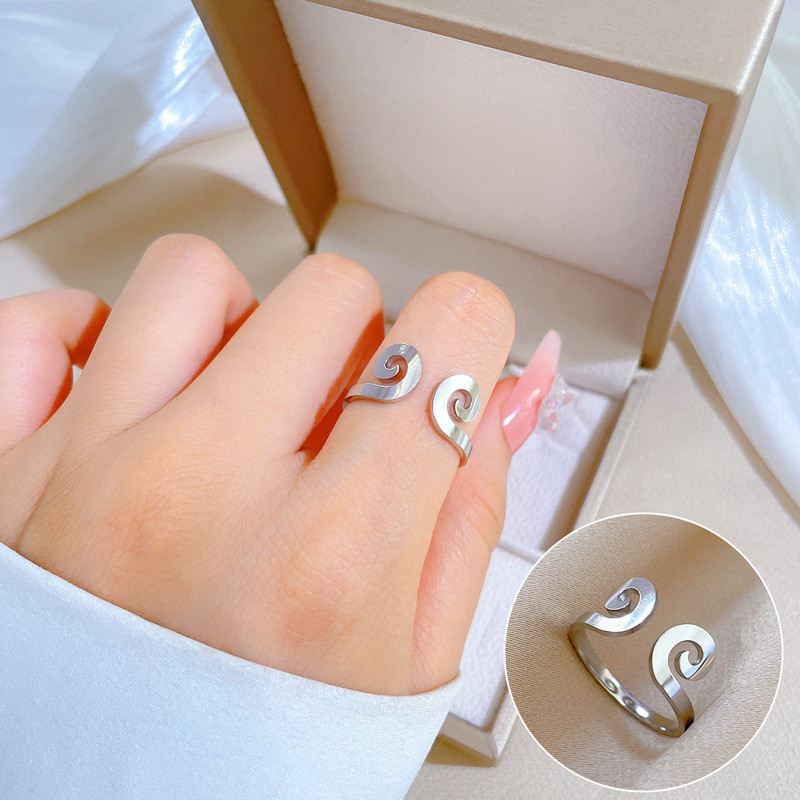 【Non-Fading】Tightening Curse Titanium Steel Minimalist Style Disco Ring for Men and Women Ins Trend Personality Simple Index Finger Ring