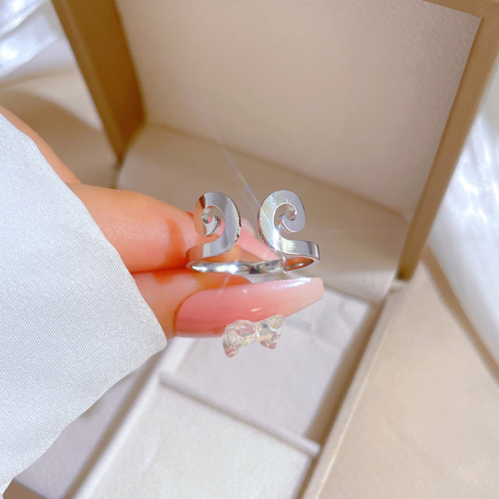 【Non-Fading】Tightening Curse Titanium Steel Minimalist Style Disco Ring for Men and Women Ins Trend Personality Simple Index Finger Ring