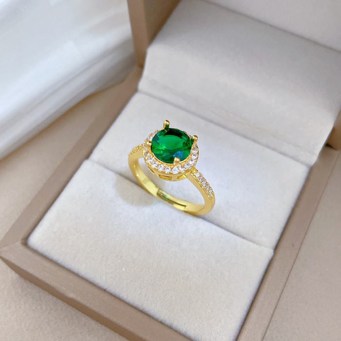【Copper Micro Inlay】Open Zircon Ring for Women Fashionable Personality Ring Index Finger Ring Internet Celebrity Same Style Simple Minimalist Style