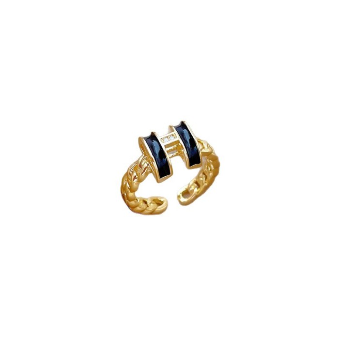 【Real Gold】Luxury Full Diamond Three-Layer Ring Adjustable Open Simple Hand Jewelry Japanese Style Couple Rings