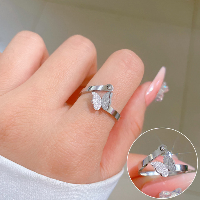 【Full Titanium Steel】Titanium Steel Minimalist Style Disco Ring for Men and Women, Trendy and Unique Index Finger Ring