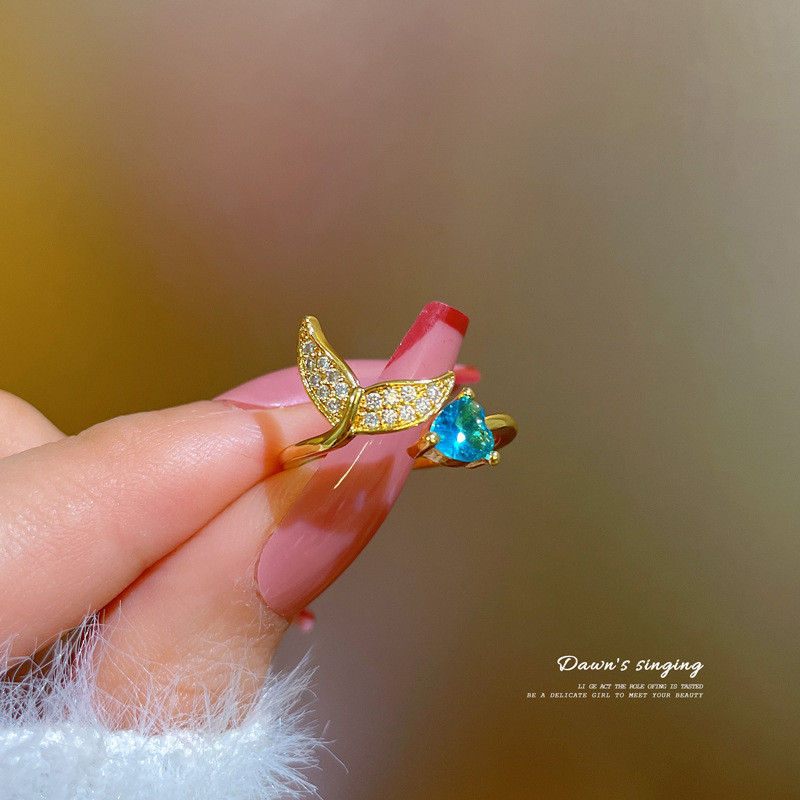 [Real Gold] Korean Version Super Shiny Zircon Ring Adjustable Open Simple Hand Jewelry Japanese Style Couple Rings