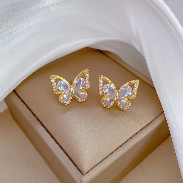 [Real Gold] Inlaid Diamond Geometric Earrings for Women, Elegant Long Tassel Pendant Earrings, Ladylike Style, Unique Ear Jewelry Wholesale