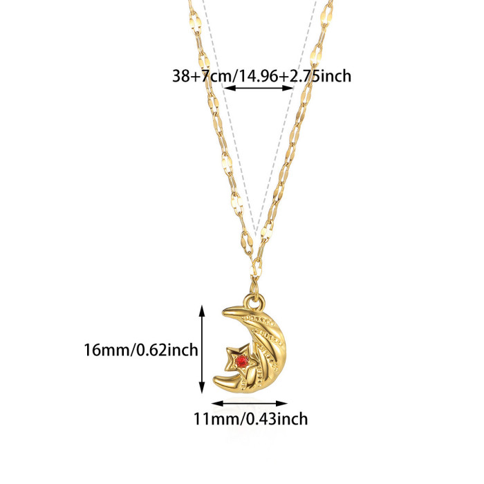 Amazon New Titanium Steel Necklace for Women Heart Pendant Pig Nose Geometric Jewelry Cross Clavicle Chain Dropshipping