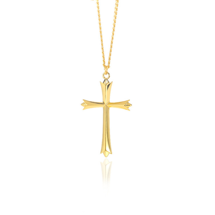 European and American Hip-Hop Jewelry Micro-Inlaid Zircon Cross Pendant Unisex Trendy Personality Necklace Wholesale
