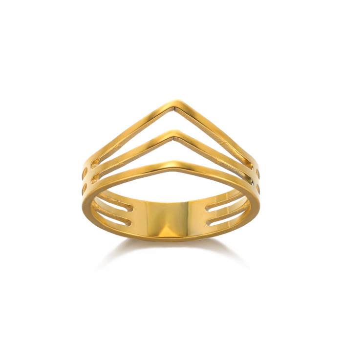 Minimalist Ring Infinity Ring 18K Gold Plated Stainless Steel Heart-Shaped Line Ring Unisex Jewelry Wholesale