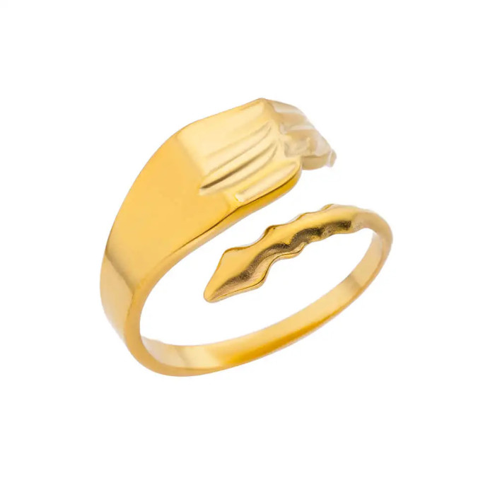 Amazon New Stainless Steel 18K Gold Plated Heart-Shaped Geometric Ring for Women, Design Sense Open Ring, One Piece W...