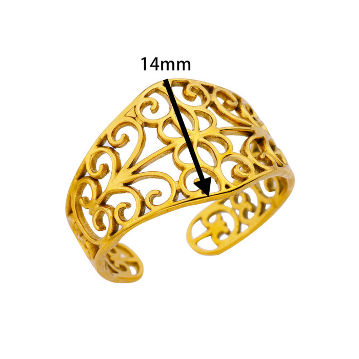 Minimalist Stainless Steel Hydraulic Ring Geometric Heart-Shaped Ring Women's Niche Design Ring Collection Wholesale