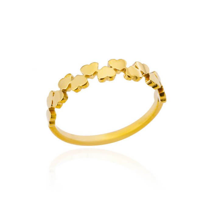 Korean Style Simple Ring Sun Hollow Ring 18K Gold Plated Stainless Steel Geometric Ring Unisex Snake Ring Wholesale