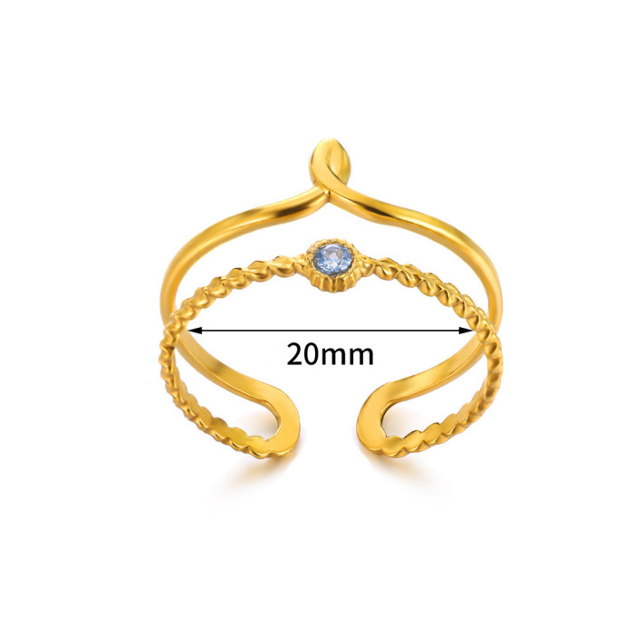 New Style 18K Plated Stainless Steel Ring Geometric Multi-layer Open Ring Irregular Women's Ring Manufacturer Wholesale