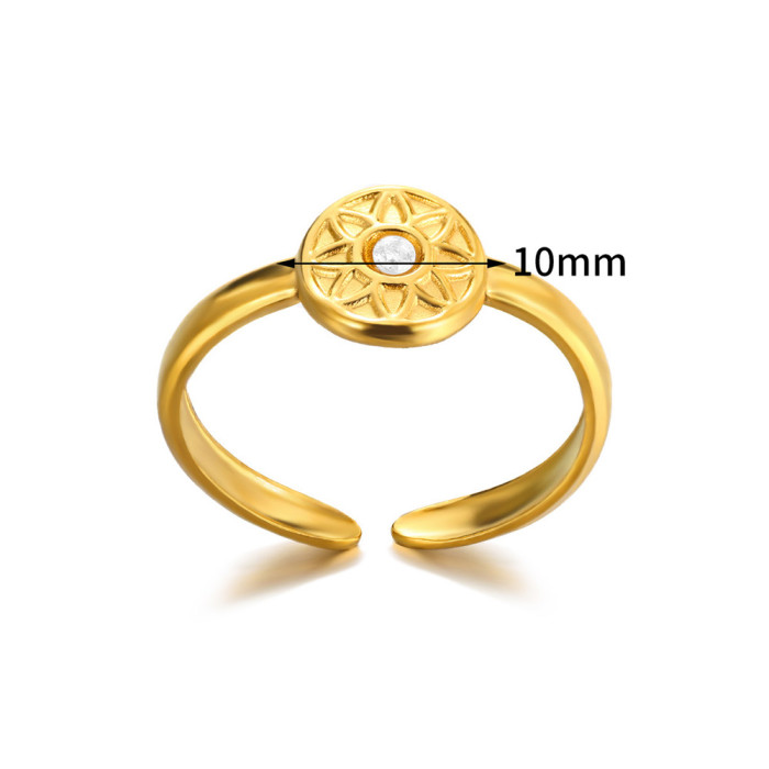 New Style 18K Plated Stainless Steel Ring Geometric Multi-layer Open Ring Irregular Women's Ring Manufacturer Wholesale