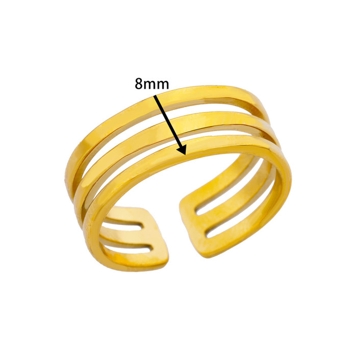 Minimalist Stainless Steel Hydraulic Ring Geometric Heart-Shaped Ring Women's Niche Design Ring Collection Wholesale