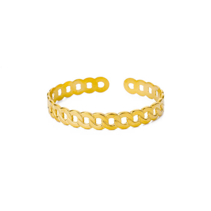 Korean Version Simple New Style Wrinkle Pattern Open Bracelet for Women Ins Style Elegant Versatile Irregular Stainle...