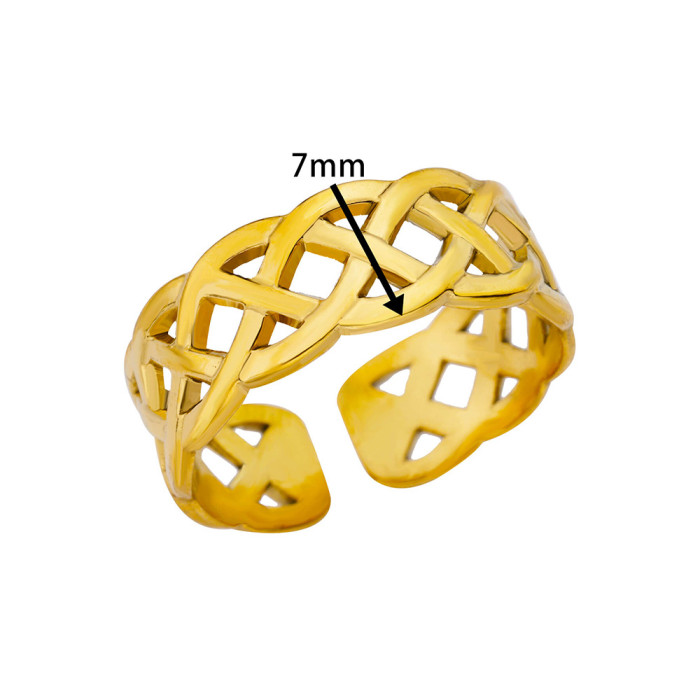 Minimalist Stainless Steel Hydraulic Ring Geometric Heart-Shaped Ring Women's Niche Design Ring Collection Wholesale