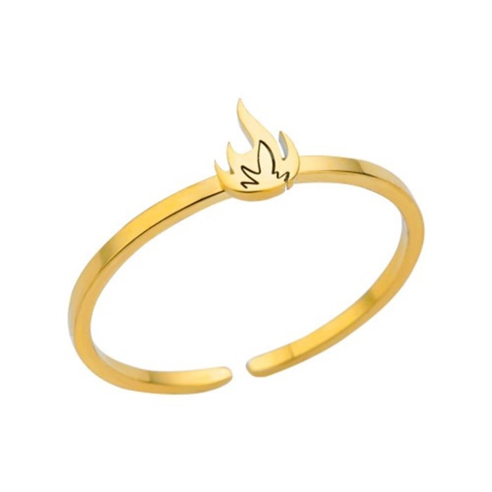 Simple New Gold Plated Stainless Steel Ring Cross Heart-shaped Geometric Plain Band Ring for Men and Women Couples