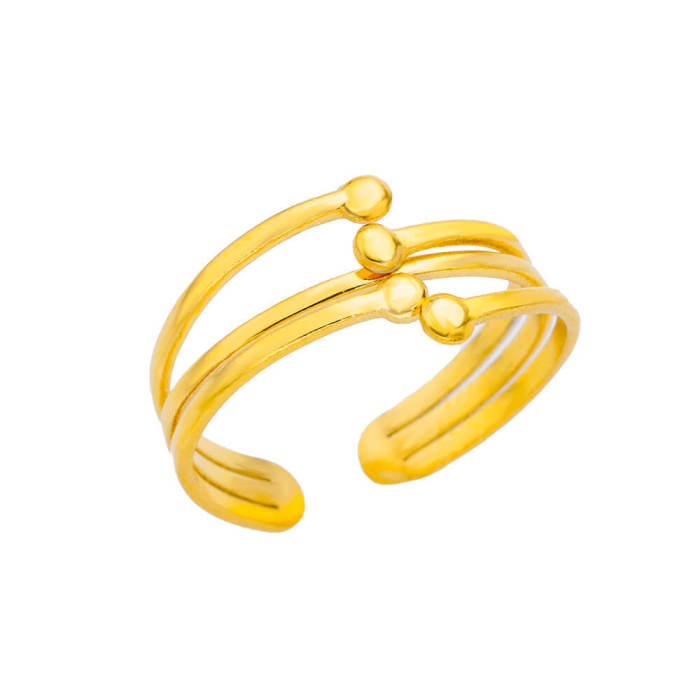 Simple Ring Heart-Shaped Hollow Ring 18K Gold Plated Stainless Steel Geometric Ring Unisex Jewelry Wholesale