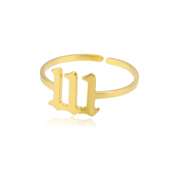 Amazon Digital Ring 111999 Men and Women Stainless Steel Angel Number Ring Men and Women Adjustable Open Ring