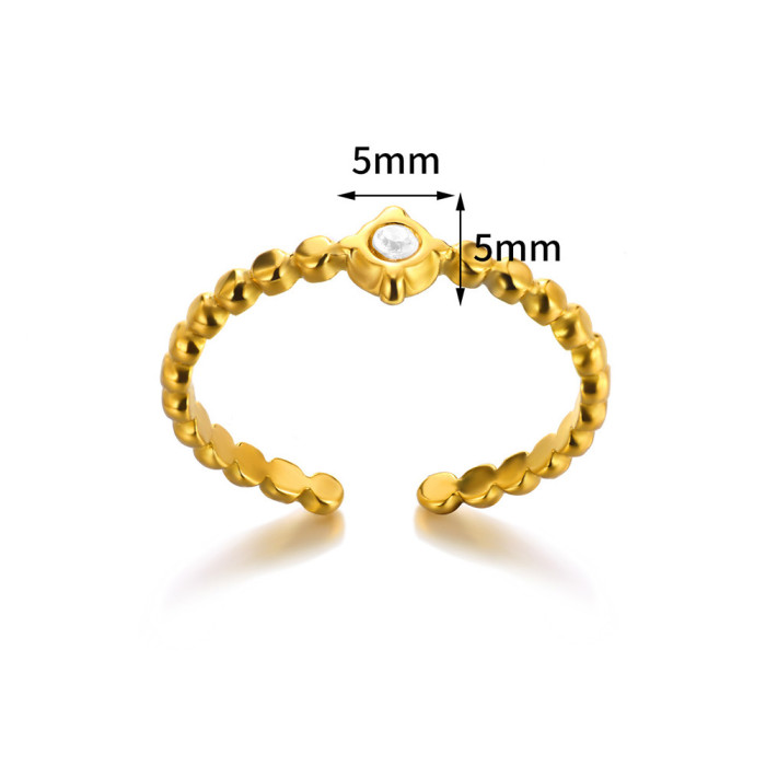 New Style 18K Plated Stainless Steel Ring Geometric Multi-layer Open Ring Irregular Women's Ring Manufacturer Wholesale