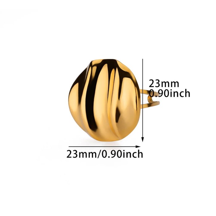 New Style Exaggerated Ring Heart-shaped Stainless Steel Women's Ring Irregular Personality Ring Heart-shaped Large Ring