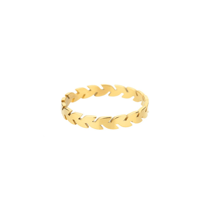 Korean Version Simple 18K Gold Plated Stainless Steel Geometric Ring Unisex Couple Matching Star Hollow Closed Ring