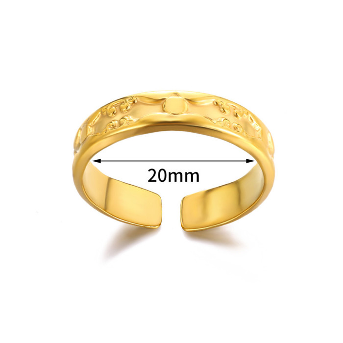 New Style 18K Plated Stainless Steel Ring Geometric Multi-layer Open Ring Irregular Women's Ring Manufacturer Wholesale