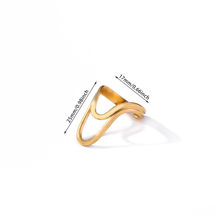 Amazon New Stainless Steel 18K Gold Plated Geometric Ring for Women, Niche Flower Ring, Titanium Steel Light Luxury J...
