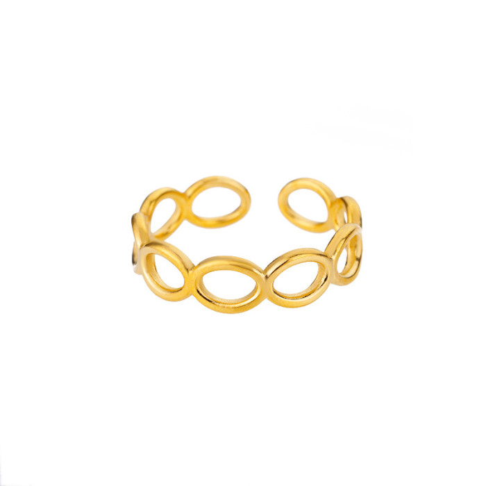 Amazon New Oval Hollow Ring for Women Cuban Chain Ring Vintage Open Stainless Steel Ring Dropshipping, Necklaces