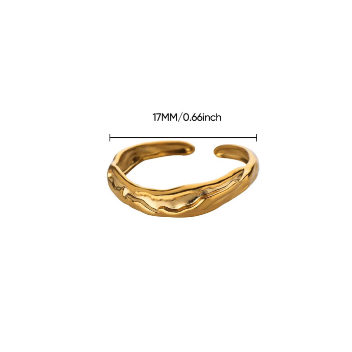 Fashion Stainless Steel Crown Ring Niche Design Versatile Open Ring Personality Adjustable Couple Ring