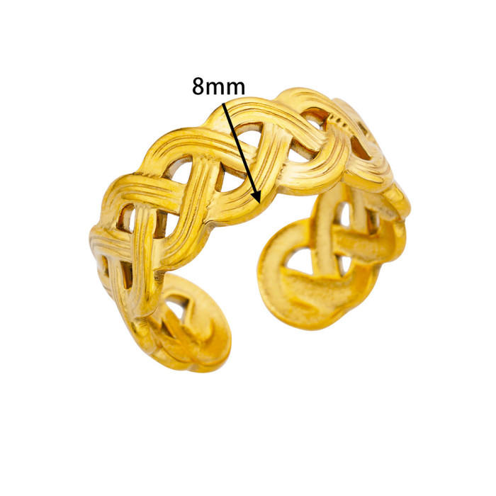 Minimalist Stainless Steel Hydraulic Ring Geometric Heart-Shaped Ring Women's Niche Design Ring Collection Wholesale