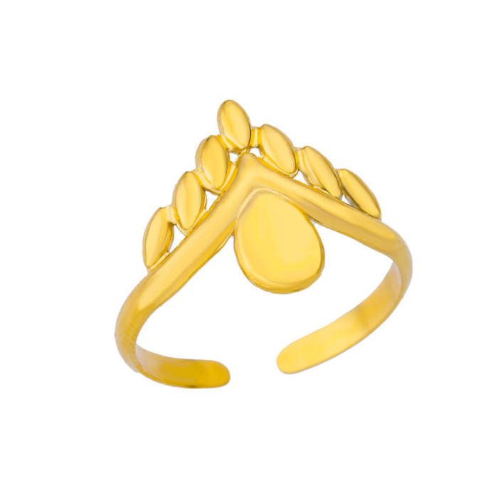 Simple Ring Heart-Shaped Hollow Ring 18K Gold Plated Stainless Steel Geometric Ring Unisex Jewelry Wholesale