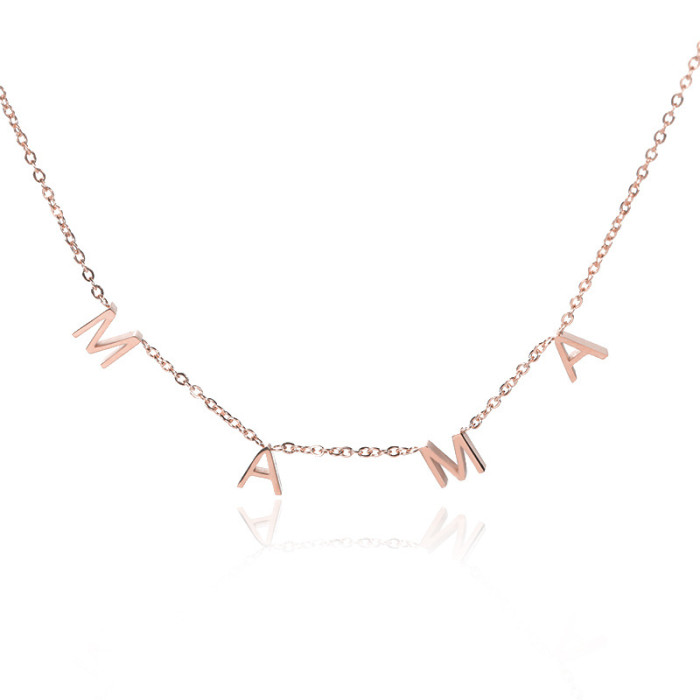 European and American Cross-Border Mama Stainless Steel Letter Necklace Mother's Day Gift Women's Jewelry English Letter Necklace