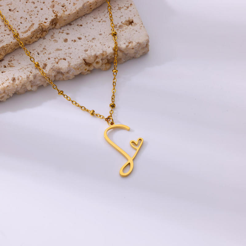 European and American New Style English Letter Necklace for Women, Unique Niche Collarbone Chain, Cross-Border Hot-Selling Personalized Stainless Steel Necklace