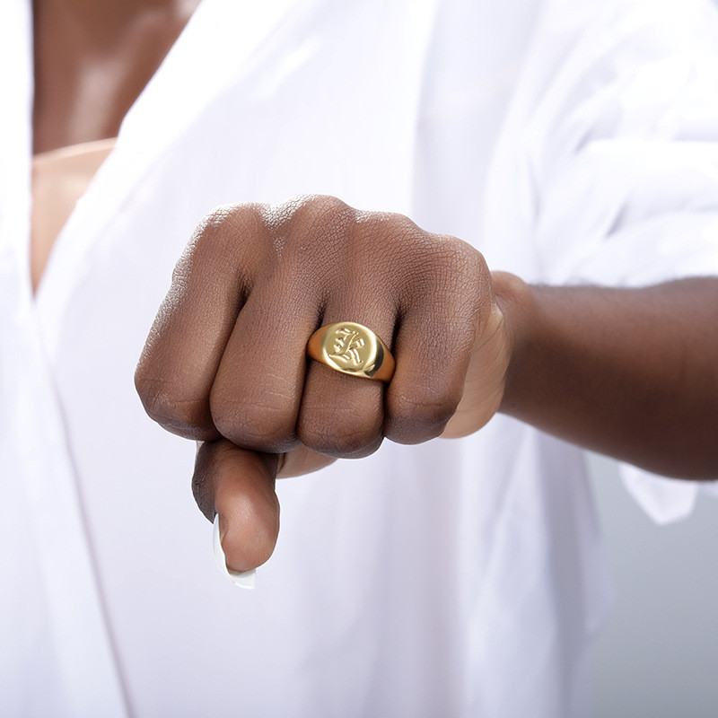 Cross-Border New Product Old English Font Ladies Letter Ring Copper Round Ring fashion Jewelry Christmas Gift