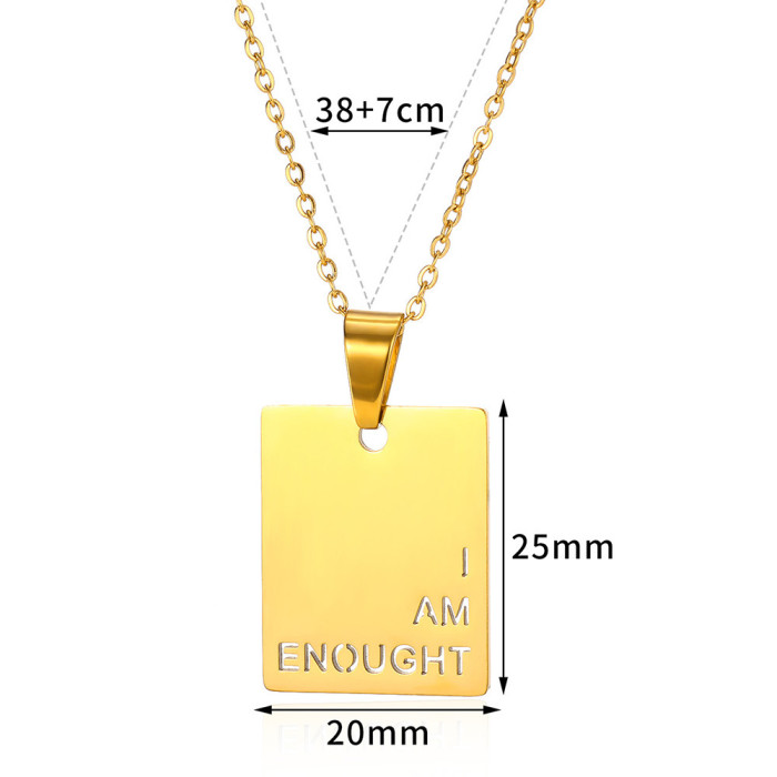 European and American Cross-Border New Style Personality Simple Letter Glossy Necklace Fashion Retro Glossy LOVE Stainless Steel Necklace for Women
