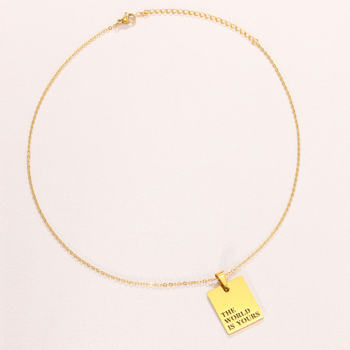 European and American Cross-Border New Style Personality Simple Letter Glossy Necklace Fashion Retro Glossy LOVE Stainless Steel Necklace for Women