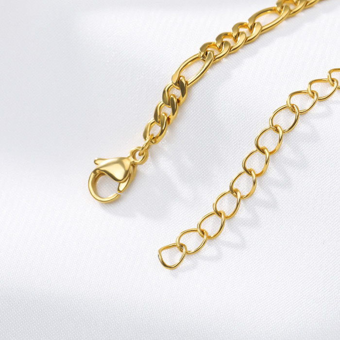 Cross-Border Hot-Selling Necklace 26 Capital English Letters Stainless Steel Anklet Summer Fashion Necklace Unisex Collarbone Chain
