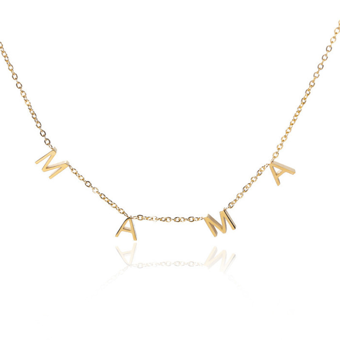 European and American Cross-Border Mama Stainless Steel Letter Necklace Mother's Day Gift Women's Jewelry English Letter Necklace