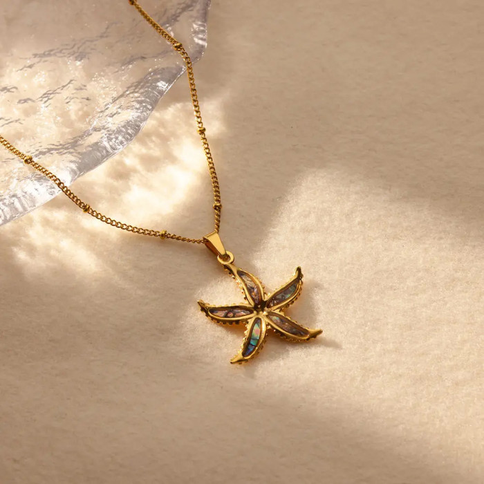 Amazon Cross-Border Hot-Selling Stainless Steel Small Turtle Pendant Ocean Heart Turtle Necklace Beach Necklace